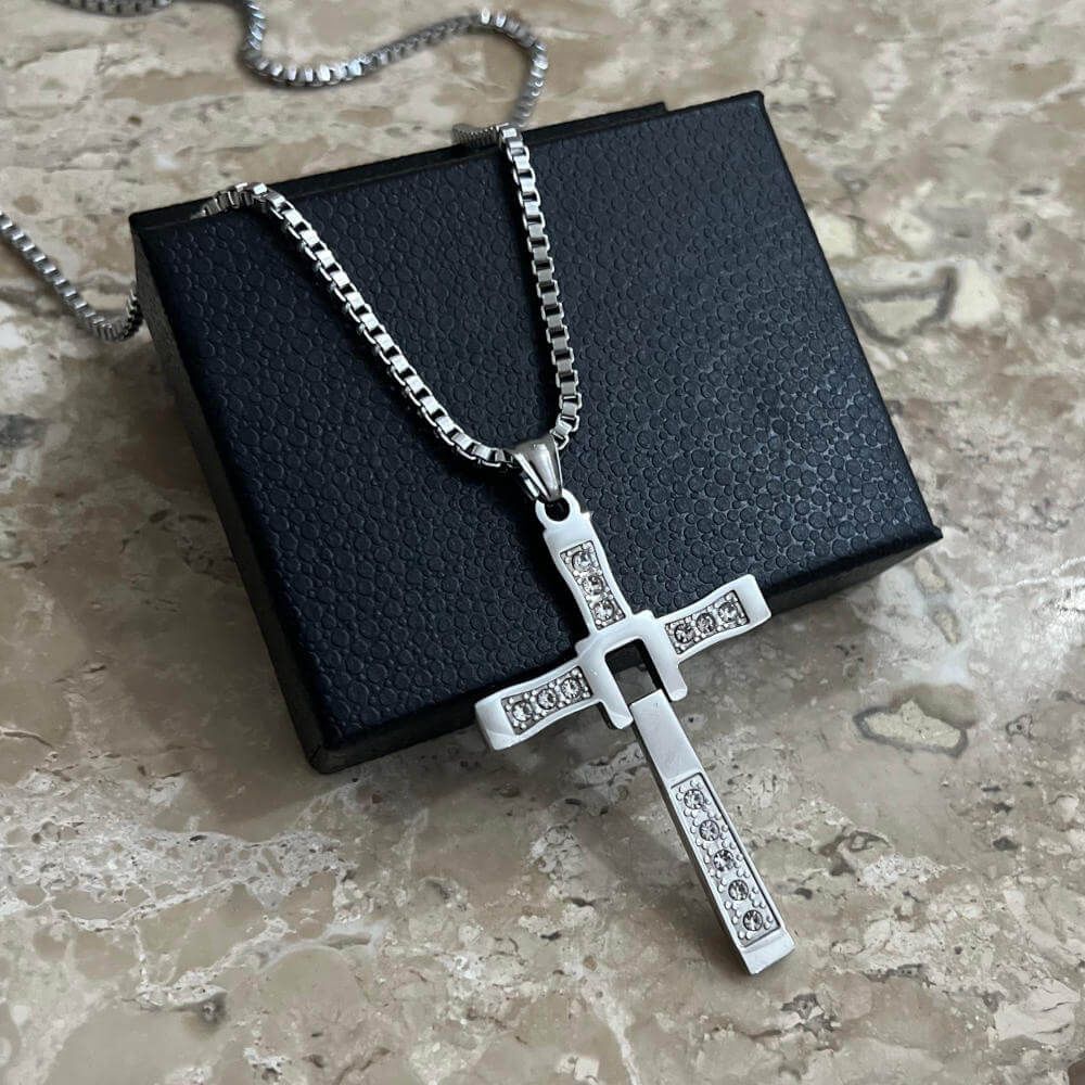 Dominic Toretto Necklace with 316L Stainless Steel Cross Pendant – Lifetime Warranty - PURECLO