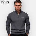 PureClo™ HB Zip-Up Sweater in Gray – refined men’s knitwear combining comfort, warmth, and understated luxury.