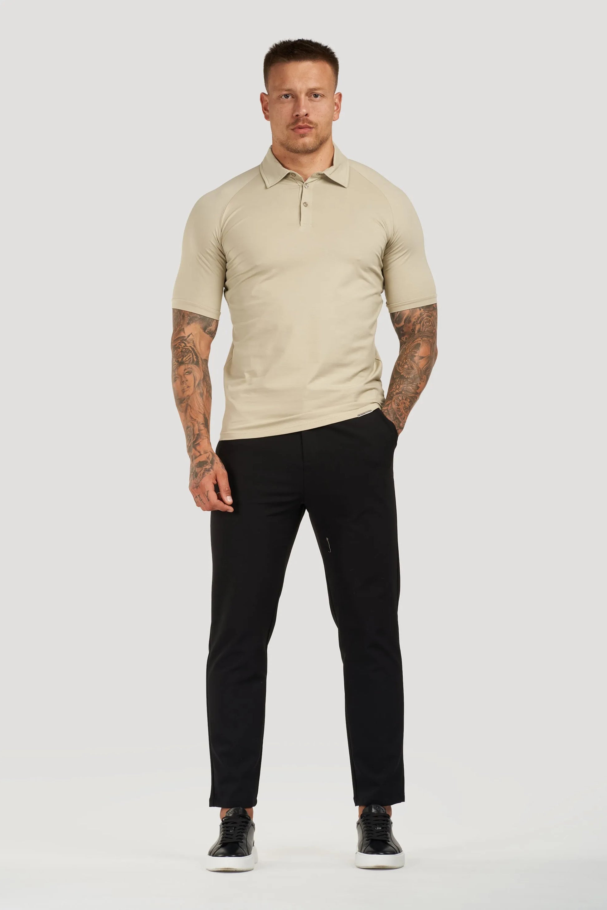 THE MUSCLE BUTTON POLO - PURECLO