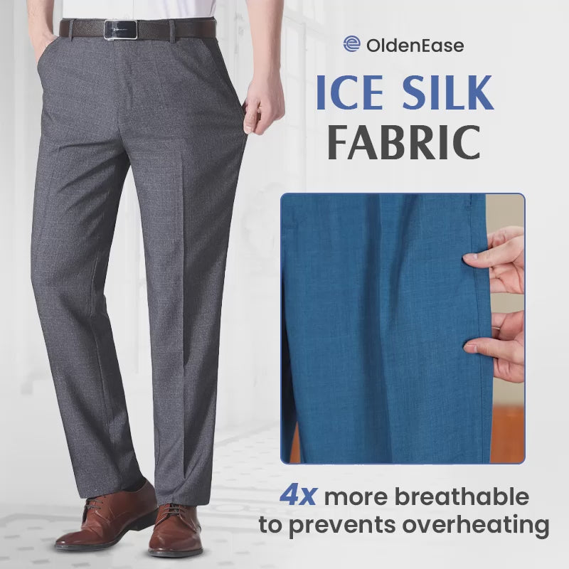 OldenEase - Men’s Classic Ice Silk High Waist Comfort Pants