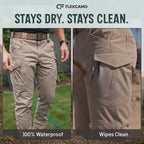 FlexCamo - Men's 9-Pocket Straight Fit Tactical Waterproof Pants
